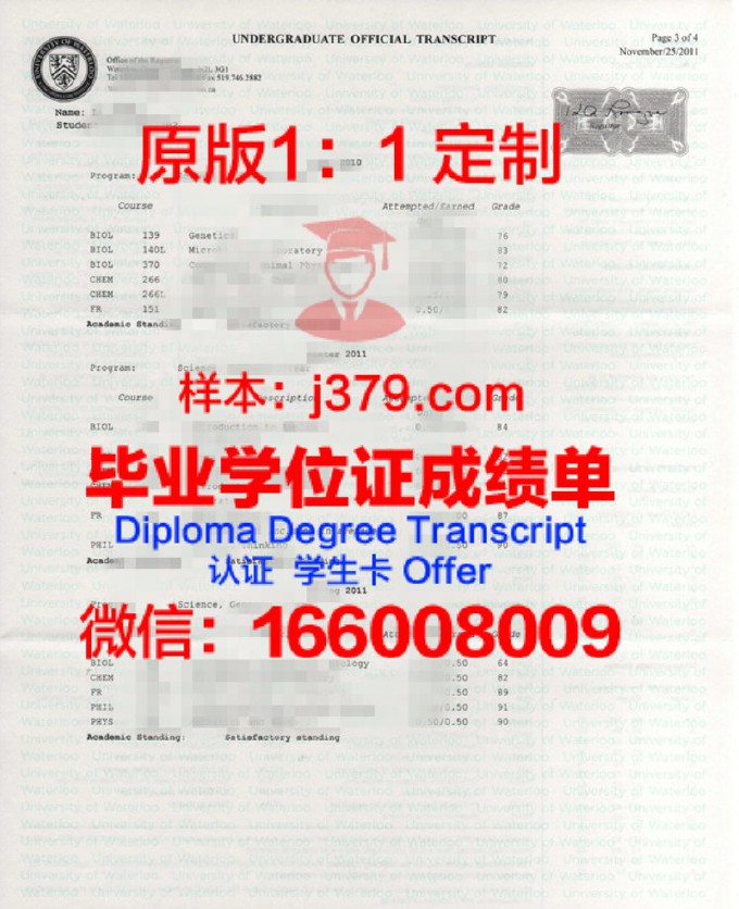 加拿大滑铁卢大学毕业证样本(加拿大滑铁卢大学学费2019)