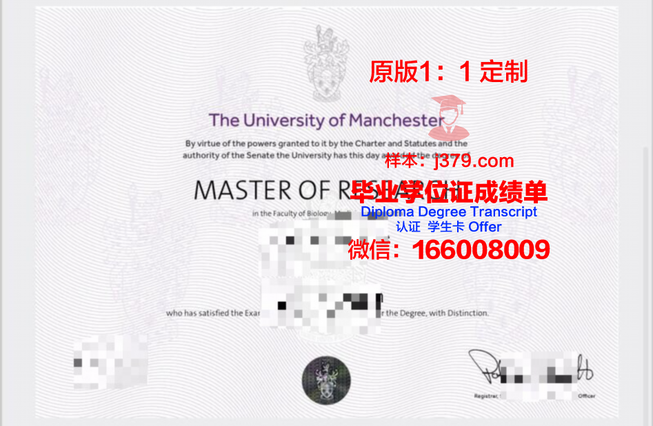 曼苏拉大学毕业证原版(曼彻斯特大学毕业证书)